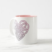  Keltisch hartontwerp Tweekleurige Koffiemok (Voorkant links)