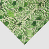 Keltisch Iers Groen en Goud  Patroon 2 Tissuepapier (Detail)