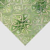 Keltisch Iers Groen en Goud Patroon 5 Tissuepapier (Detail)