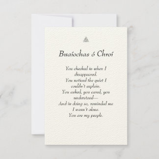 Keltisch/Iers hart voelde dank u Bedankkaart