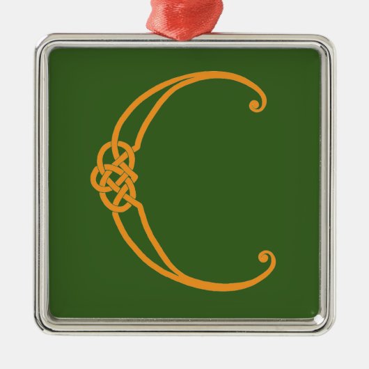 Keltisch Initiaal C Metalen Ornament (Voorkant)