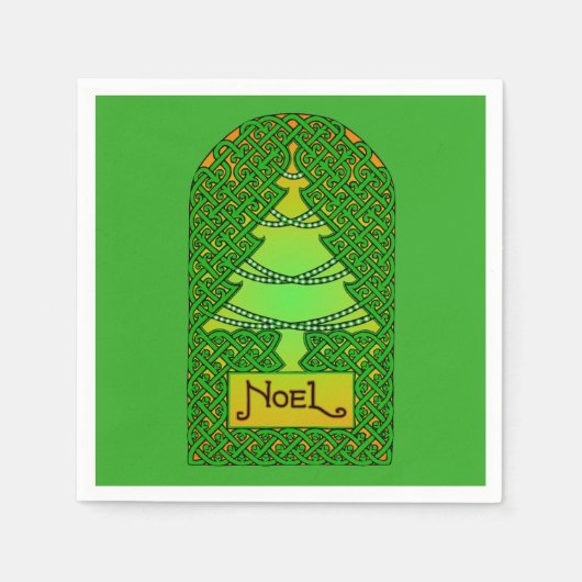 Keltisch kerstboompapier Napkin Servet (Voorkant)