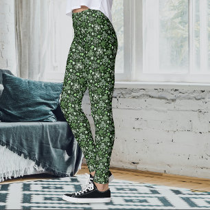Keltisch Klaverpatroon Groen Ierse Harten Leggings