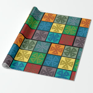 Keltisch Knoopkruis Patroon Pop Art Cadeaupapier
