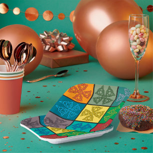 Keltisch Knoopkruis Patroon Pop Art Papieren Bordje