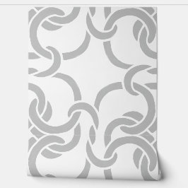 Keltisch knooppatroon Elegant Modern Wit en Grijs Behang
