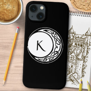 Keltisch Knoopwerk Maan Cirkel Monogram Zwarte Wit Case-Mate iPhone Case