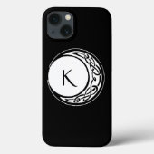 Keltisch Knoopwerk Maan Cirkel Monogram Zwarte Wit Case-Mate iPhone Case (Achterkant)