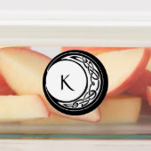 Keltisch Knoopwerk Maan Cirkel Monogram Zwarte Wit Labels (Aangebracht)