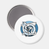 Keltisch knoopwerk ontwerp - Blue Dog Magneet (Voorkant / Achterkant)