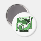 Keltisch Knotwork Design - Groen Konijn Magneet (Voorkant / Achterkant)