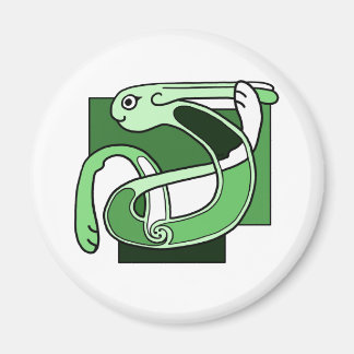 Keltisch Knotwork Design - Groen Konijn Magneet