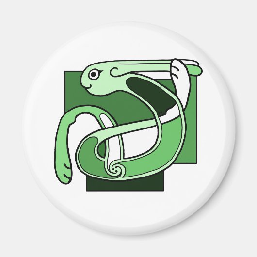 Keltisch Knotwork Design - Groen Konijn Magneet (Voorkant)