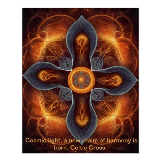 Keltisch Kosmisch Energiekruis Perfect Poster (Voorkant)