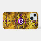 KELTISCH KRIGERSCHILD PAARS AMETHYST EDELSTEEN MON iPhone 15 CASE (Achterkant horizontaal)