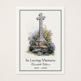 Keltisch kruis Bloemen Iers begrafenisgebed Visitekaartje