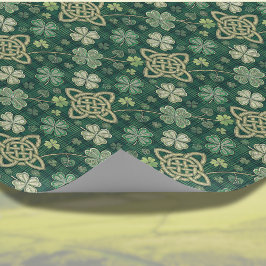 Keltisch kruis en Ierse klaver groene vintage uits Cadeaupapier