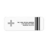 Keltisch kruis en strepen etiket (Voorkant)