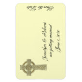 Keltisch kruis in goud en ivoor Save the Date Magneet (Verticaal)