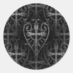 Keltisch kruis in hart gotische crypte deur ronde sticker