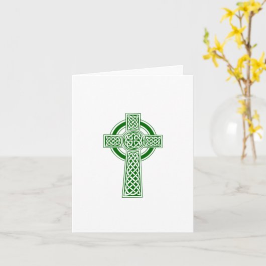 Keltisch kruis notitiekaart aanpasbaar (Gele Bloem)