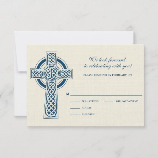 Keltisch Kruis RSVP Kaart (Voorkant)