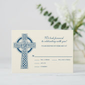 Keltisch Kruis RSVP Kaart (Staand voorkant)
