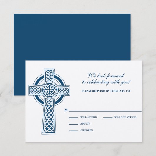 Keltisch Kruis RSVP Kaart (Voorkant / Achterkant)