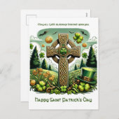 Keltisch Kruis: Saint Patrick's Day Viering Feestdagenkaart (Voorkant / Achterkant)