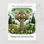 Keltisch Kruis: Saint Patrick's Day Viering Feestdagenkaart (Voorkant)