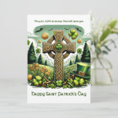 Keltisch Kruis: Saint Patrick's Day Viering Feestdagenkaart (Staand voorkant)