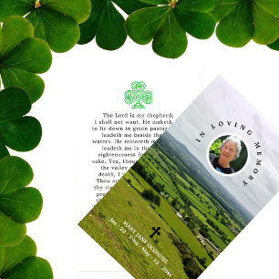 Keltisch kruis Shamrock Ierse begrafenis gebed Visitekaartje