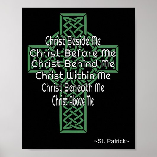 Keltisch Kruis Shirt St. Patrick Gebed Christelijk Poster (Voorkant)