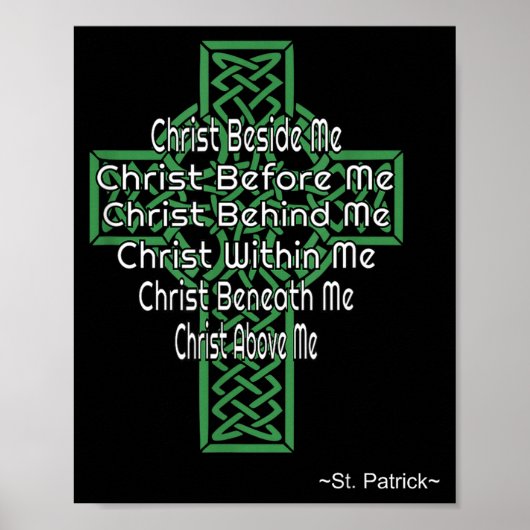 Keltisch Kruis Shirt St. Patrick Gebed Christen Poster (Voorkant)