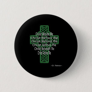 Keltisch Kruis Shirt St. Patrick Gebed Christen Ronde Button 5,7 Cm