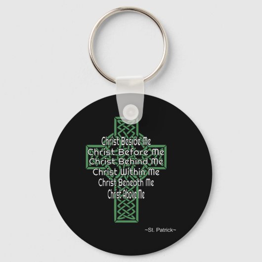 Keltisch Kruis Shirt St. Patrick's Gebed Christeli Sleutelhanger (Voorkant)
