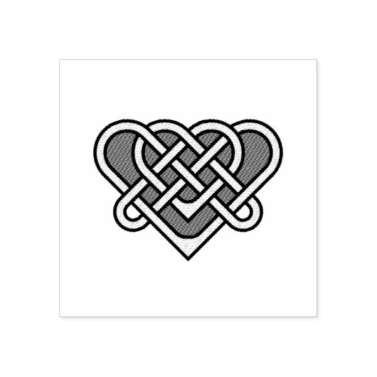 Keltisch, Noords gevlochten knoop hart Rubberstempel (Afrduk)