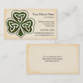 Keltisch Ontwerp 1 van de Klaver Iers Visitekaartje (Voorkant / Achterkant)