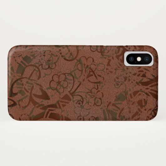 Keltisch ontwerp in roest en groen Case-Mate iPhone case (Achterkant (horizontaal))