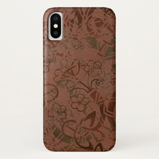 Keltisch ontwerp in roest en groen Case-Mate iPhone case (Achterkant)