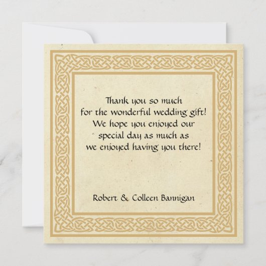 Keltisch ontwerp met Claddagh bruiloft dank u Bedankkaart (Achterkant)