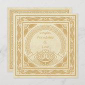 Keltisch ontwerp met Claddagh bruiloft receptie. Kaart (Voorkant / Achterkant)