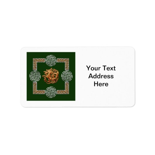 Keltisch Paard Design Etiket (Voorkant)