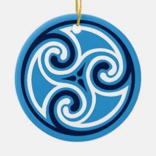 Keltisch Patroon Triskele, het Blauw van de Hemel Keramisch Ornament