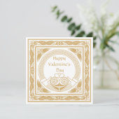 Keltisch prettige Valentijnsdag met Ierse Claddagh Feestdagenkaart (Staand voorkant)