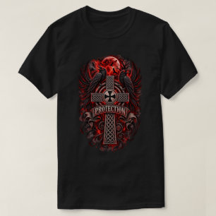 Keltisch Raven Beschermingskruis T-shirt