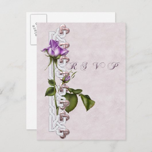 Keltisch Roos RSVP Uitnodiging Briefkaart (Voorkant / Achterkant)