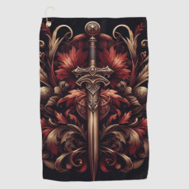 Keltisch Schots rood en brons zwaard Golfhanddoek