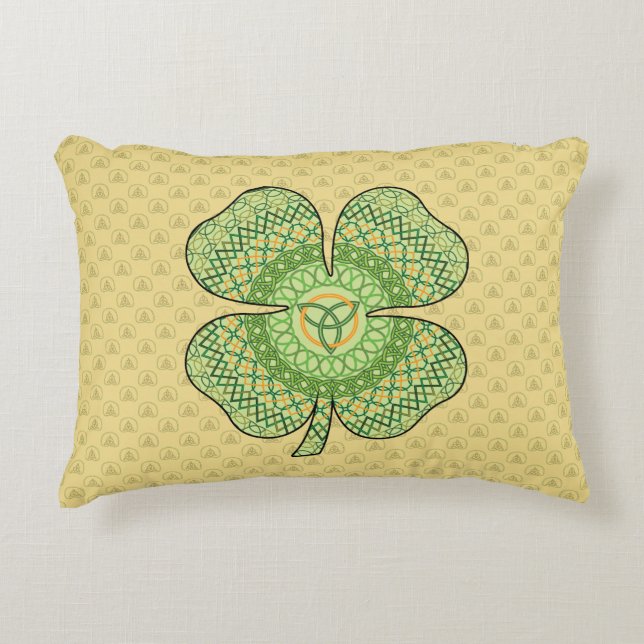 Keltisch Shamrock Accentkussen Accent Kussen (Voorkant)
