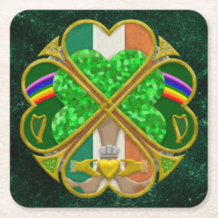 Keltisch Shamrock Erfgoed Symbool Iers Geïnspireer Kartonnen Onderzetters